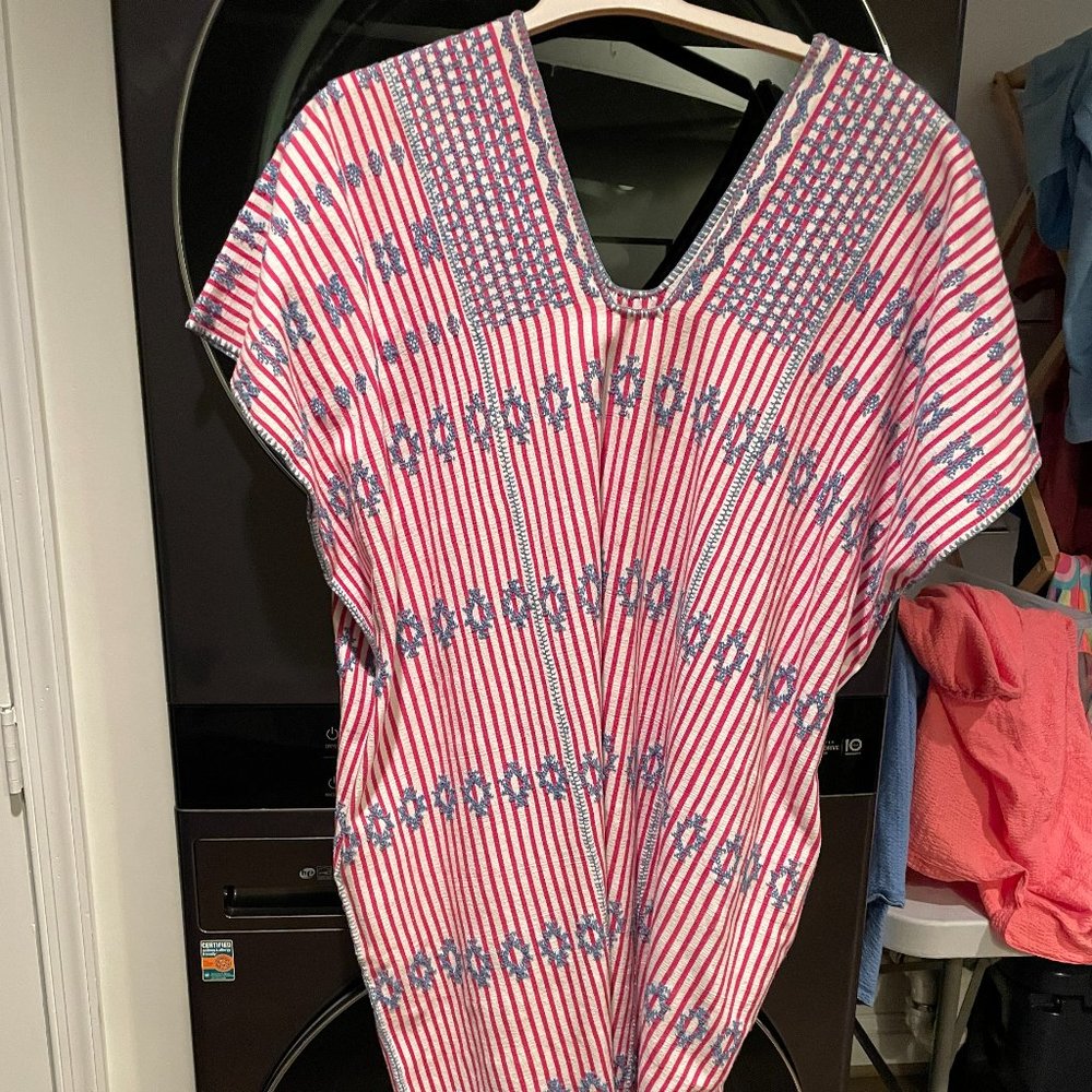Pippa Holt No. 146 Pink and Blue Midi Kaftan Dress
